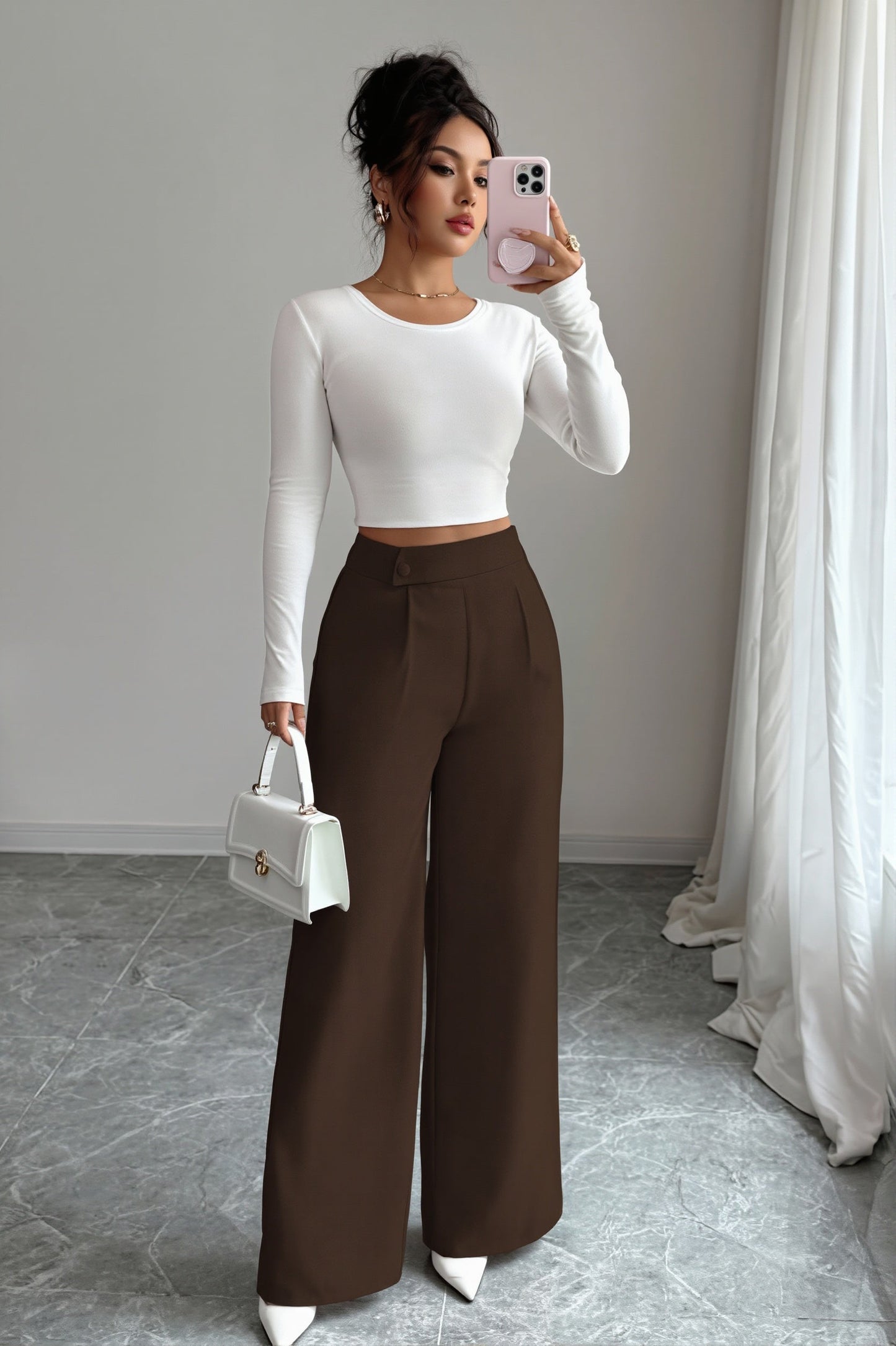 Damen Weite Hose mit elegantem Fall und modernem Schnitt