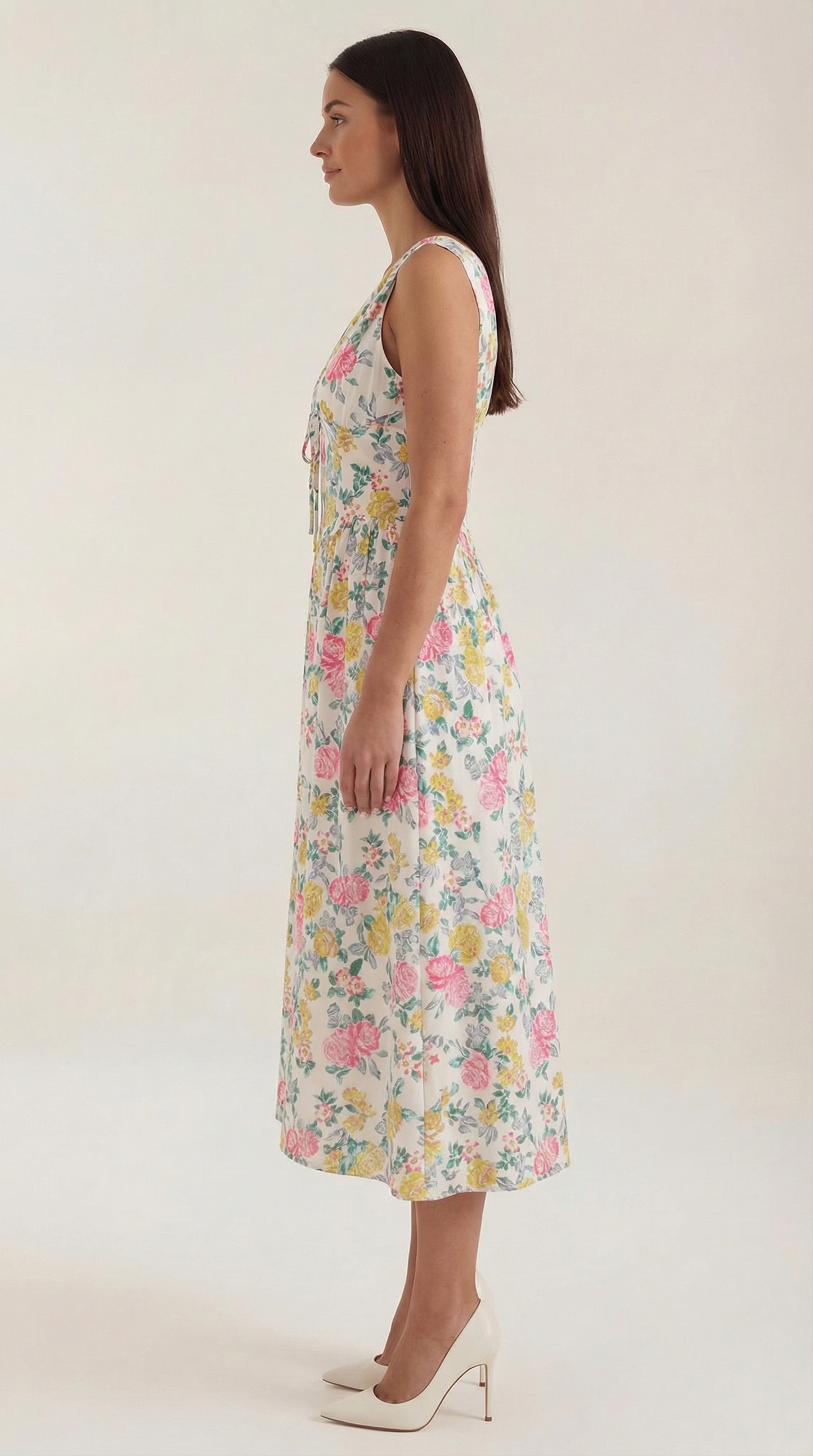 Damen Korsett Midi Sommerkleid