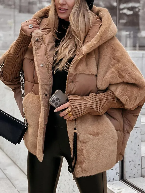 Legere gefütterte Kapuzenjacke für Damen