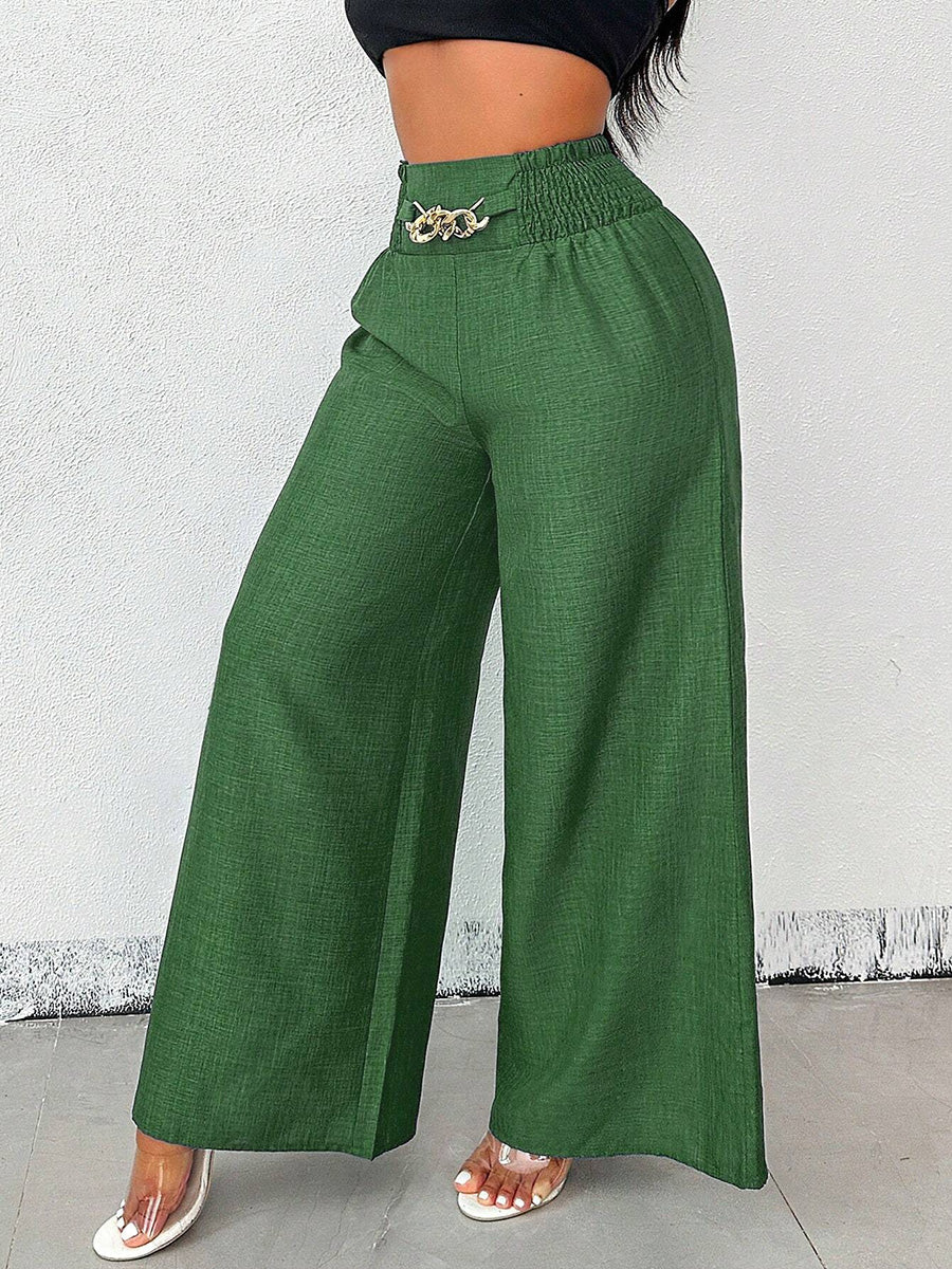 Damenhose weit geschnitten in Unifarben, Seitenansicht