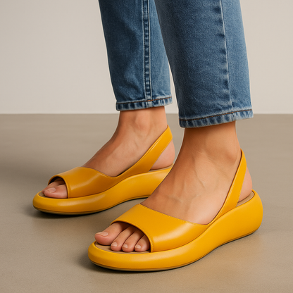 Offene Zehenpartie der Damen-Sandalen aus nächster Nähe