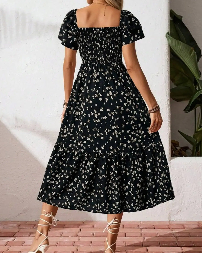 Damen A-Linien-Kleid mit Muster, Seitenansicht