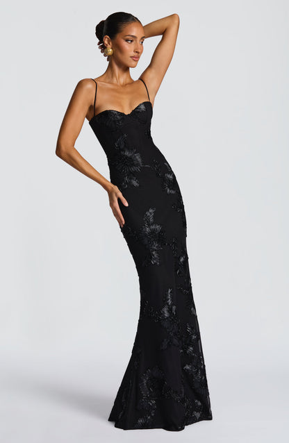 Damen Velours Maxikleid