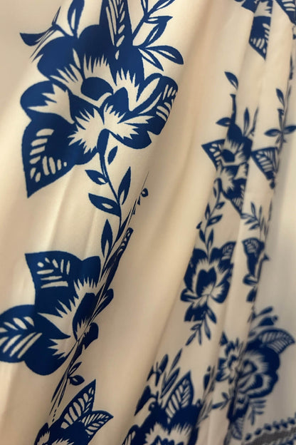 Spaghettiträger Polyester Midi Kleid Blau