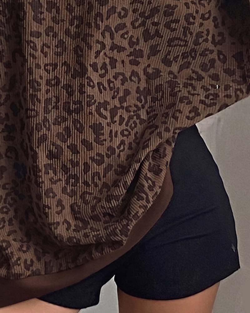 Damen-Sweatshirt mit Leopardenmuster für einen modernen Freizeitlook