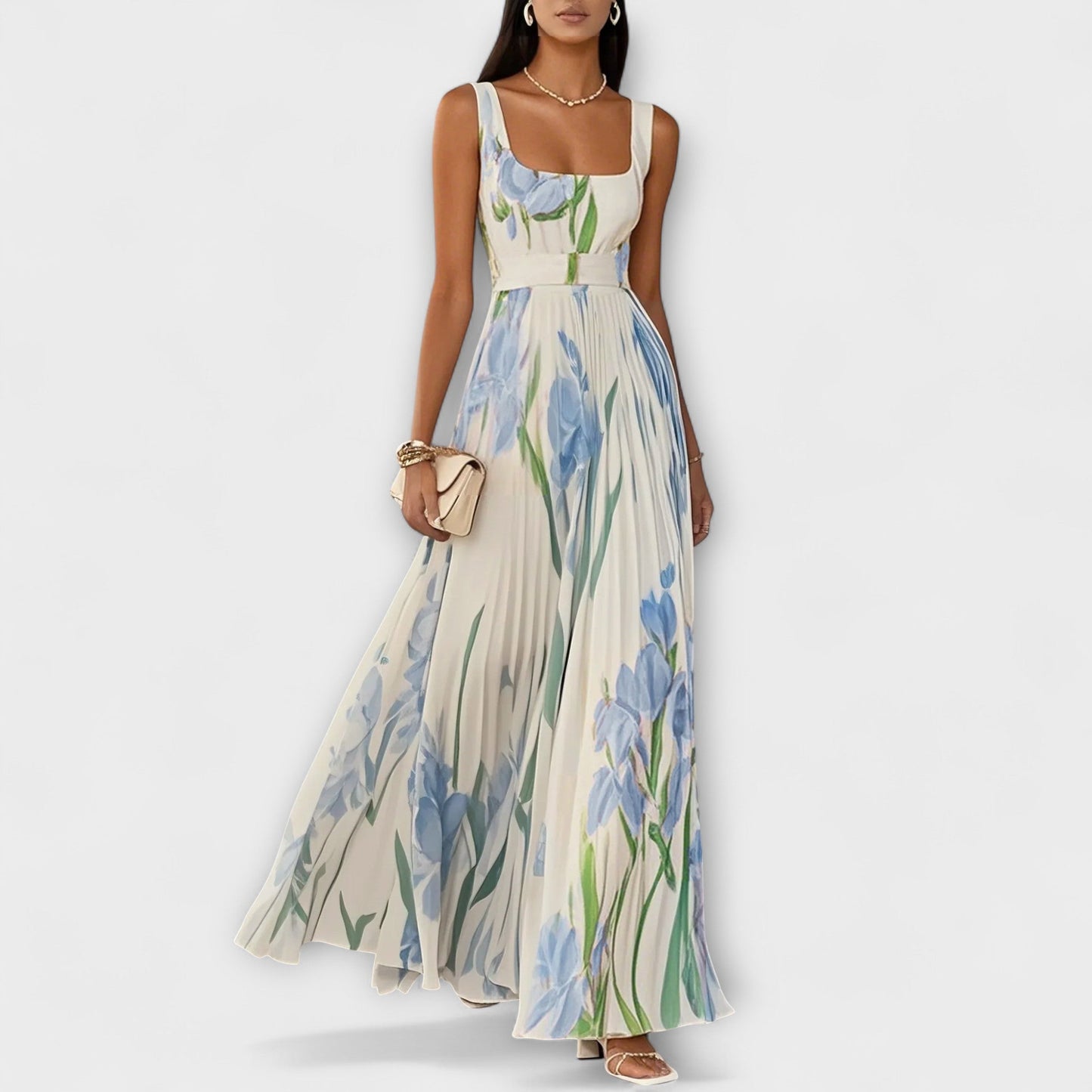 Fließendes Chiffon-Maxikleid