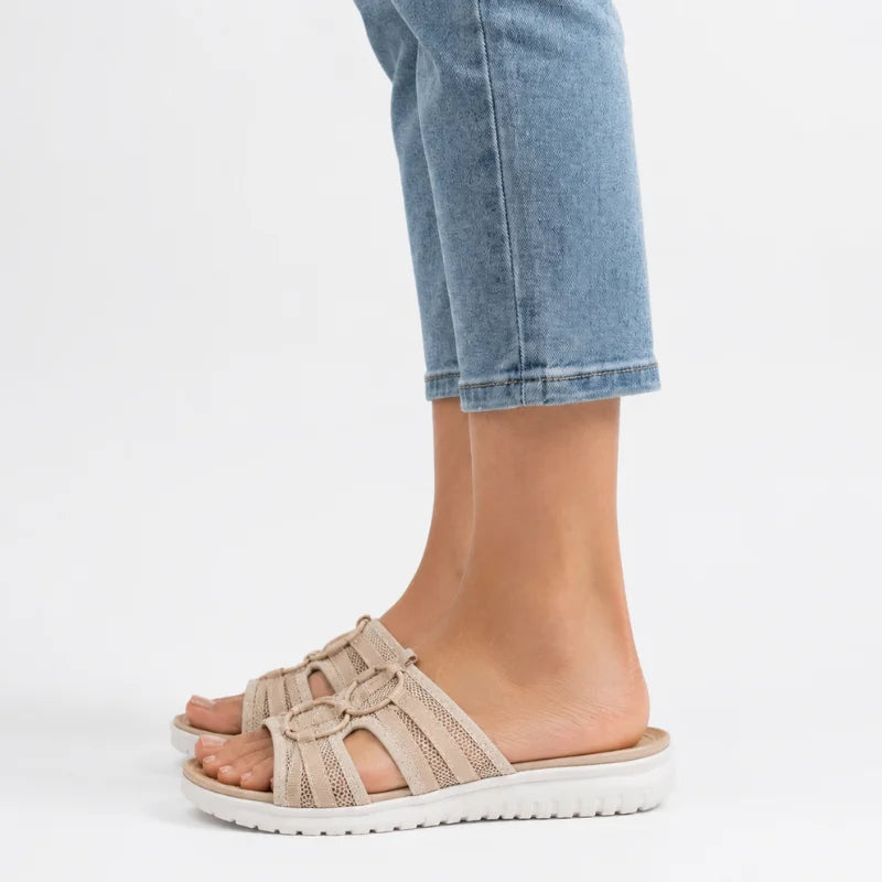 Damen Schlupfsandalen mit leichter Sohle und breiter Passform