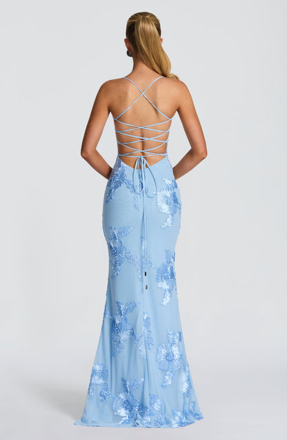 Damen Velours Maxikleid