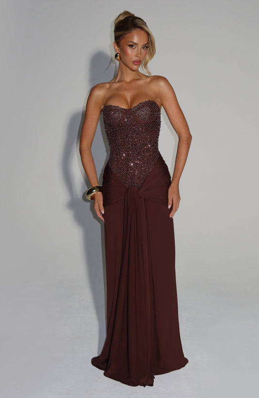 Damen Carina Maxikleid Stilvolles Abendkleid