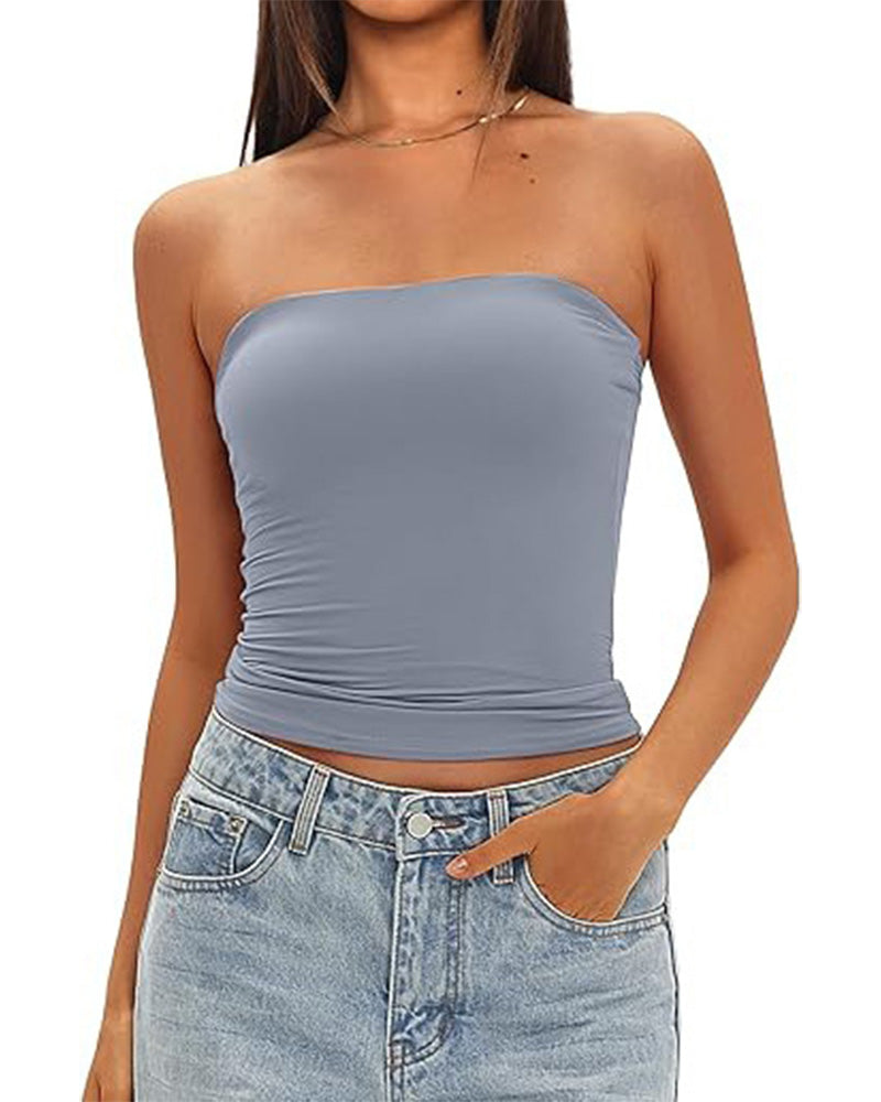 Damen Tanktop schmal geschnitten und ärmellos, flach liegend von vorn