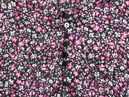 Damen V-Ausschnitt Blumiger Chiffon Unterkleid Ärmelloses Sommerkleid