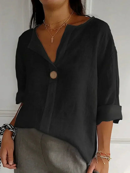 Damen Freizeitbluse mit V-Ausschnitt