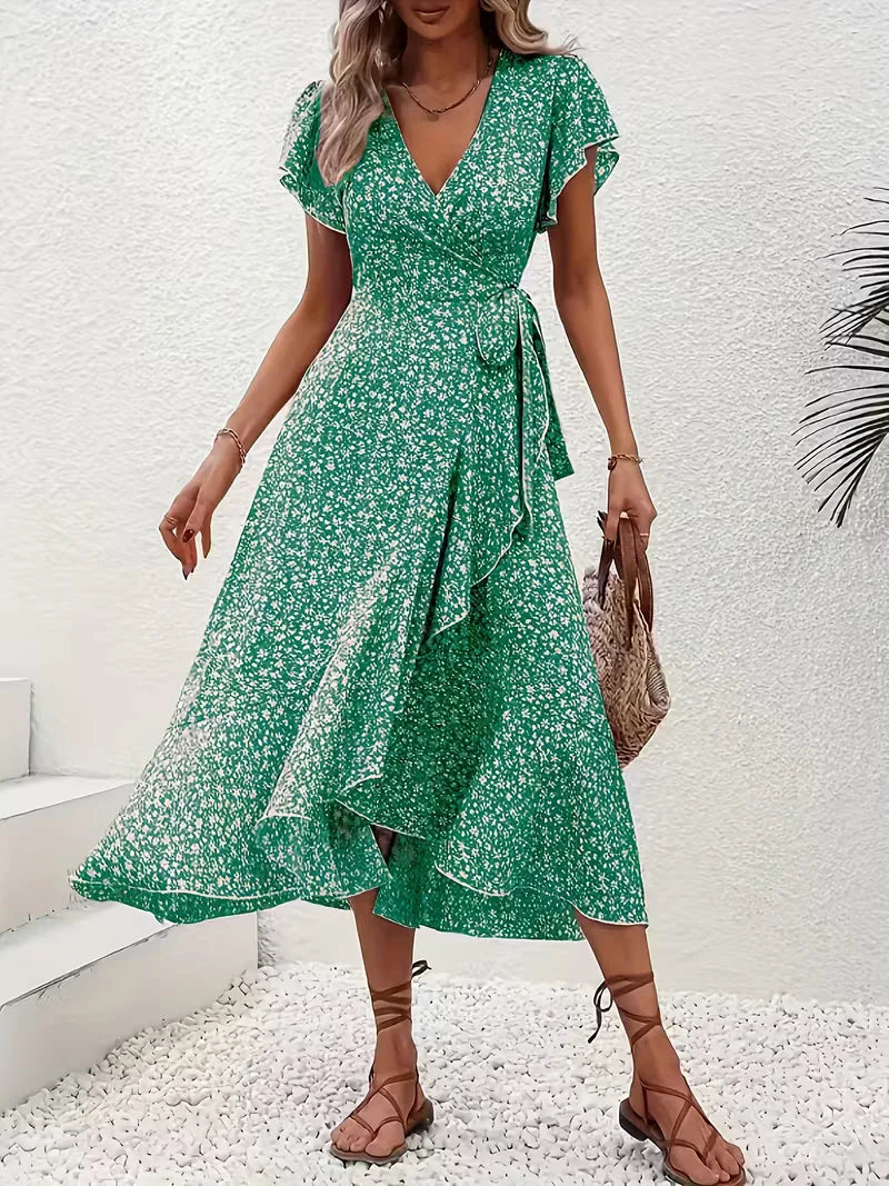 Florales Wickelkleid für Damen