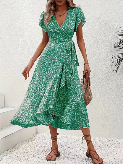 Florales Wickelkleid für Damen