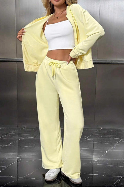 Damen-Zweiteiler aus Fleece für einen bequemen Freizeit-Look