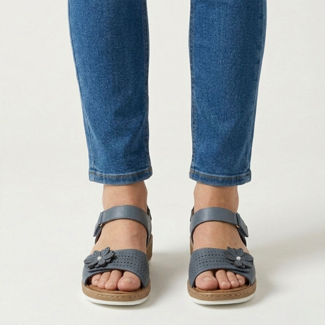 Damen Sandalen mit komfortablem floralem Design