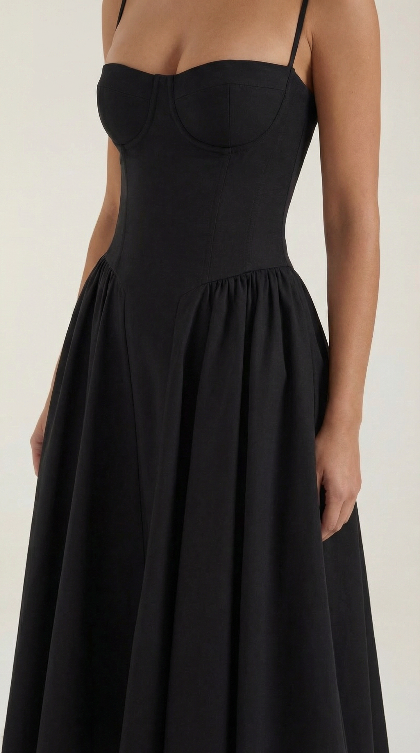 Damen Midikleid mit Blumenmuster und Korsett sowie herzförmigem Ausschnitt