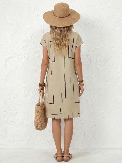 Luftiges Sommerkleid mit abstraktem Druck