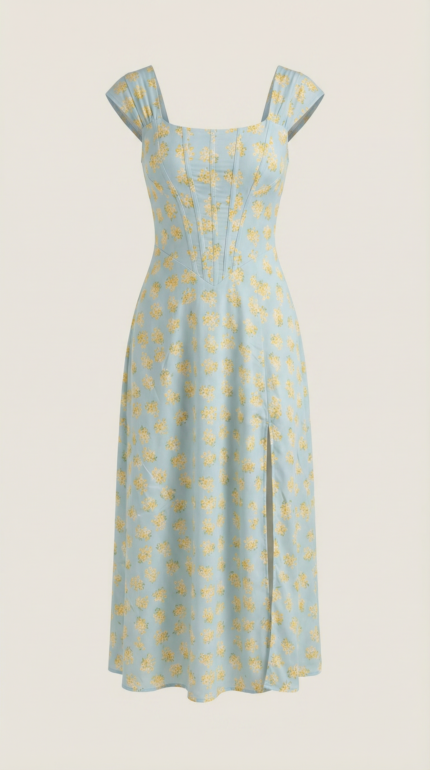 Damen Korsett Midi Kleid Hochzeitsgast Kleid
