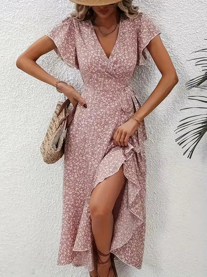 Florales Wickelkleid für Damen