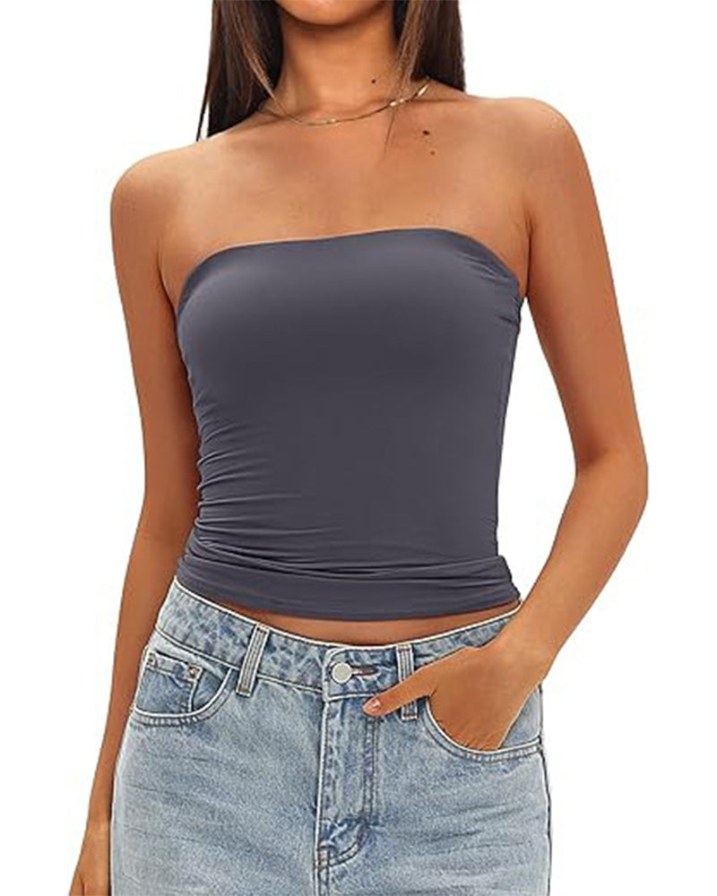Damen Tanktop schmal geschnitten und ärmellos, Rückansicht