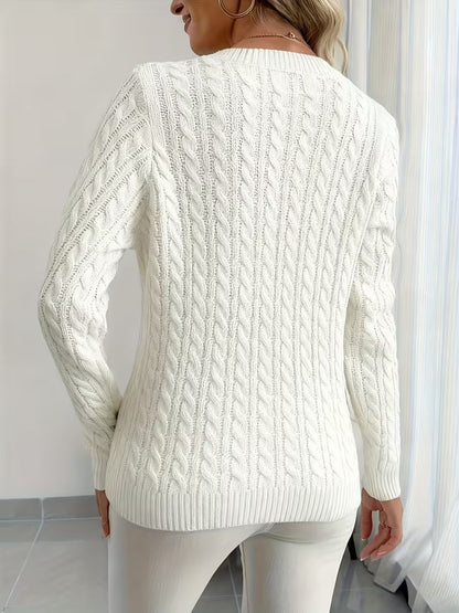 Damen-Pullover mit Zopfmuster für vielseitige Outfits
