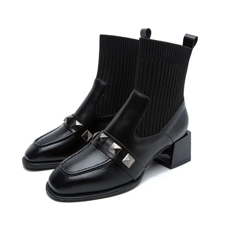 Schicke Leder-Stiefeletten