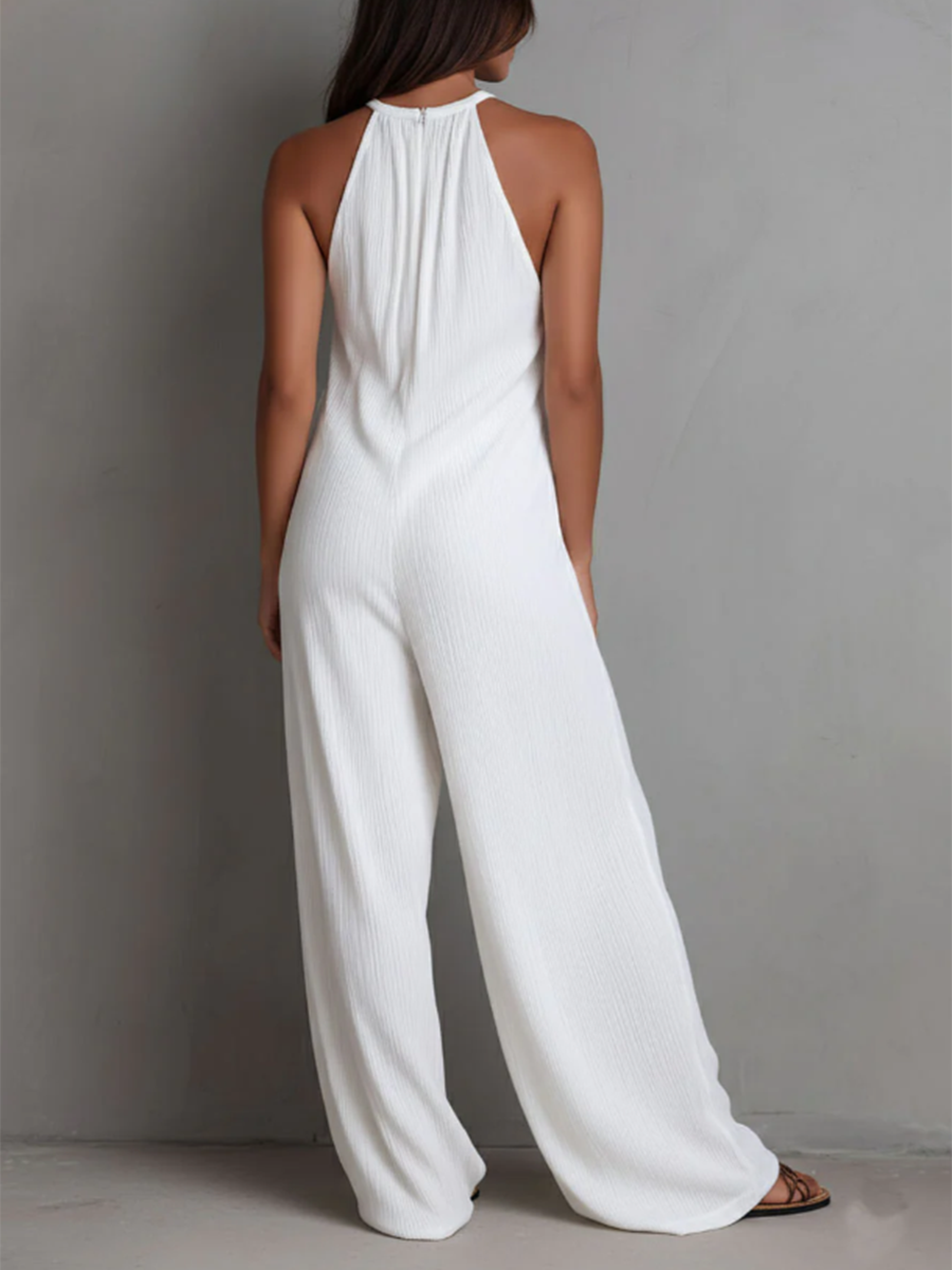 Strukturierter Leinen-Jumpsuit für Damen