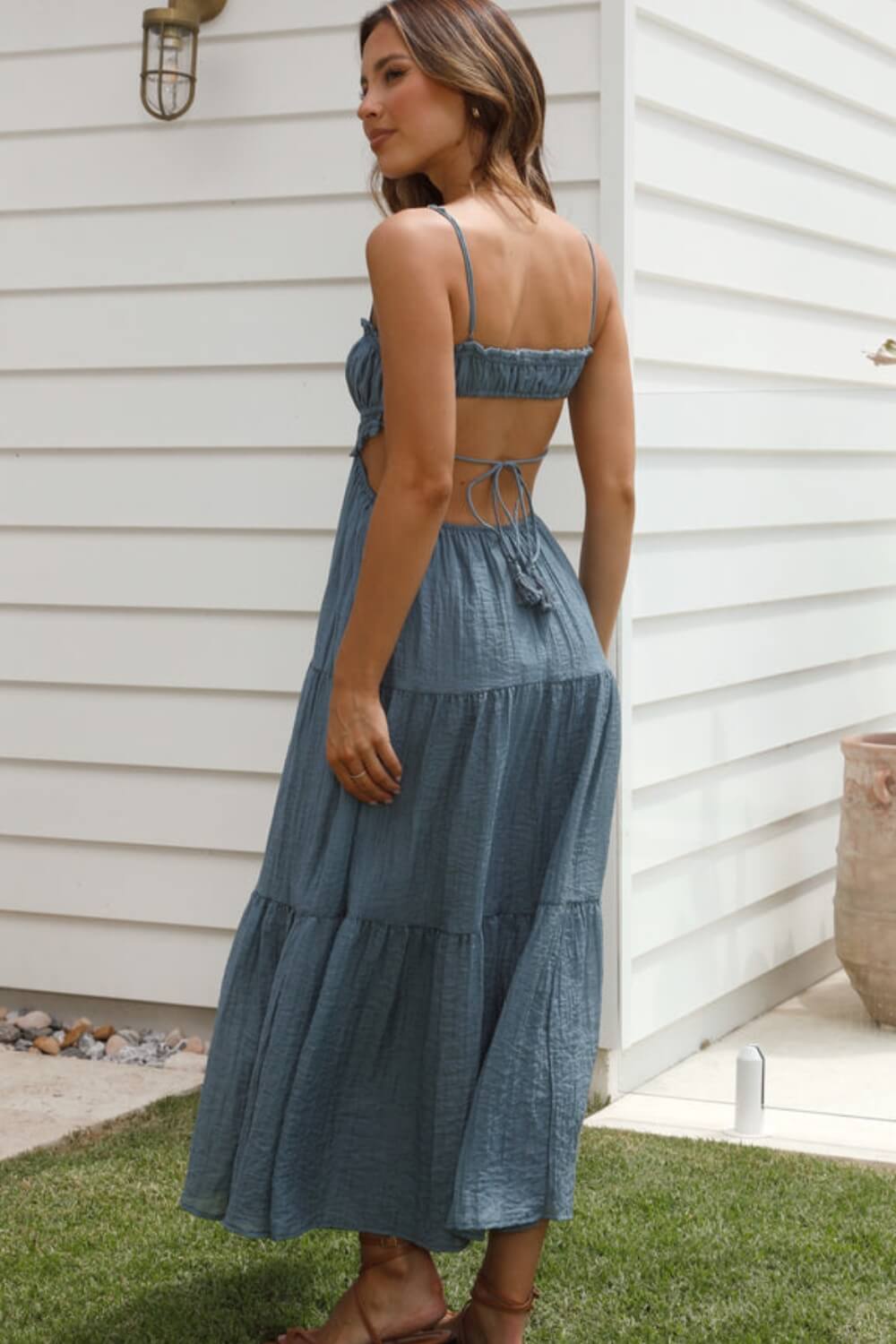 Midikleid aus Chiffon-Baumwollmischung