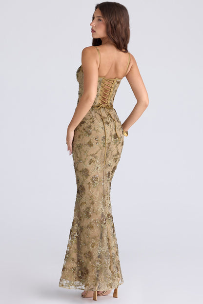 Elegantes ärmelloses Maxikleid mit V-Ausschnitt und Taillengürtel