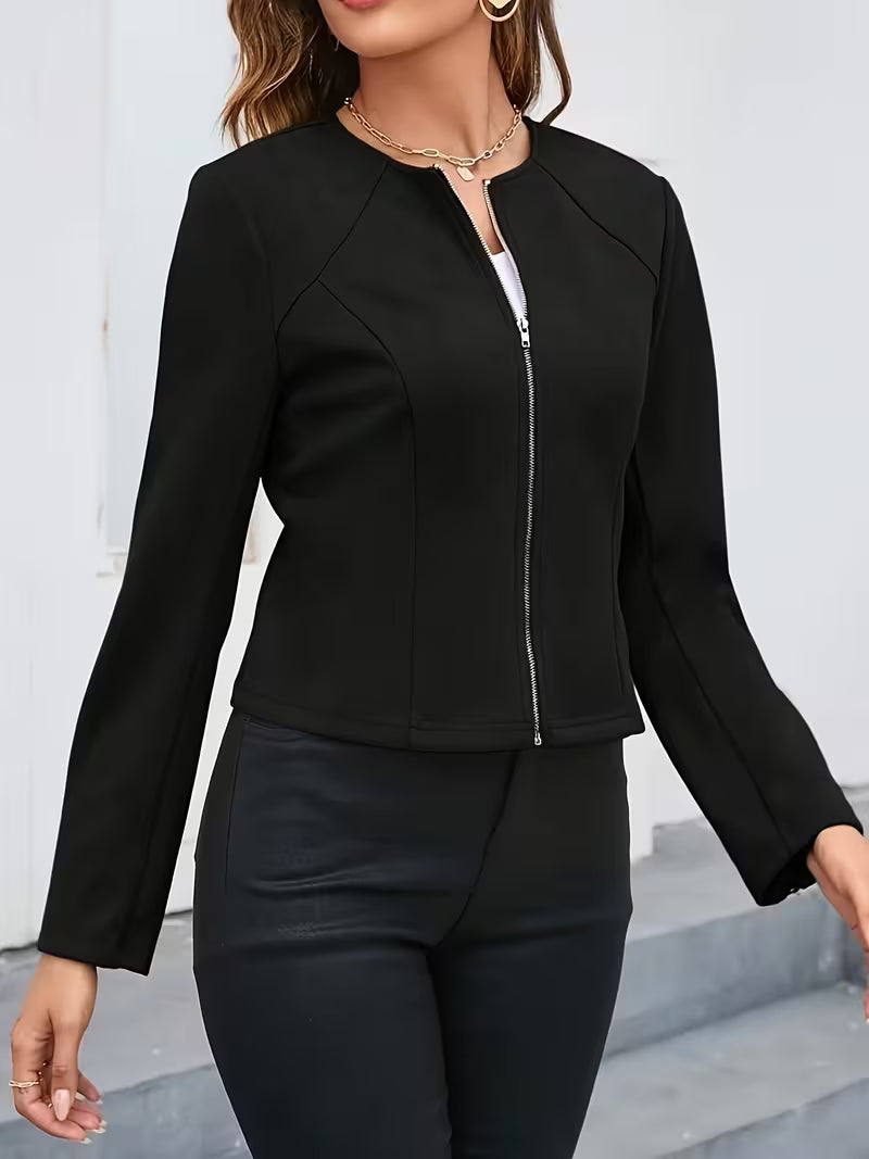 Seitliche Ansicht der Damen-Wildlederjacke aus Wildleder