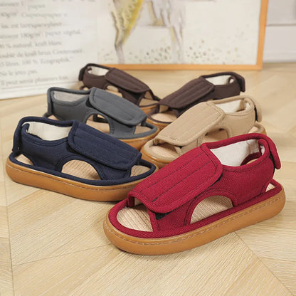 Damen Sandalen mit rutschfester Sohle und verstellbaren Klettbändern