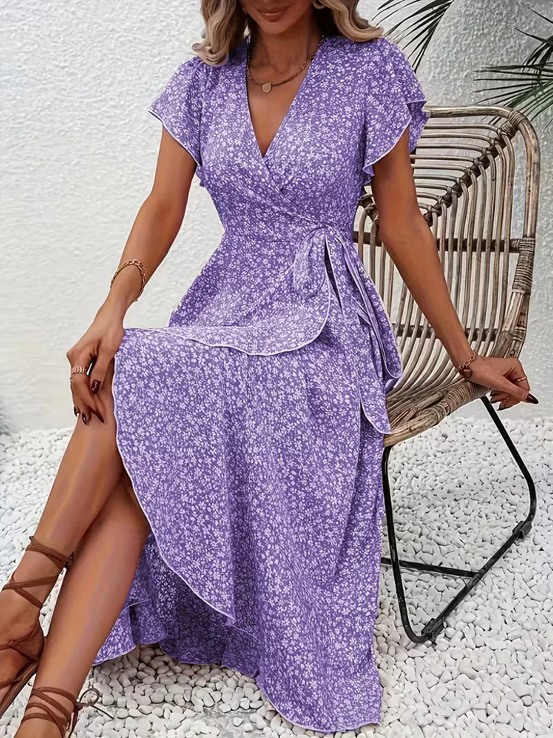 Florales Wickelkleid für Damen