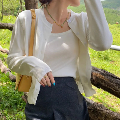 Damen Strick Grobstrick Langarm Cardigan mit lockerem Sitz