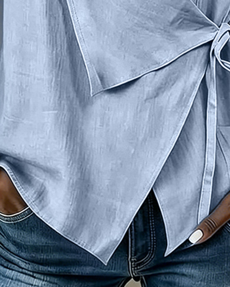 Ärmellose Wickelbluse für Damen