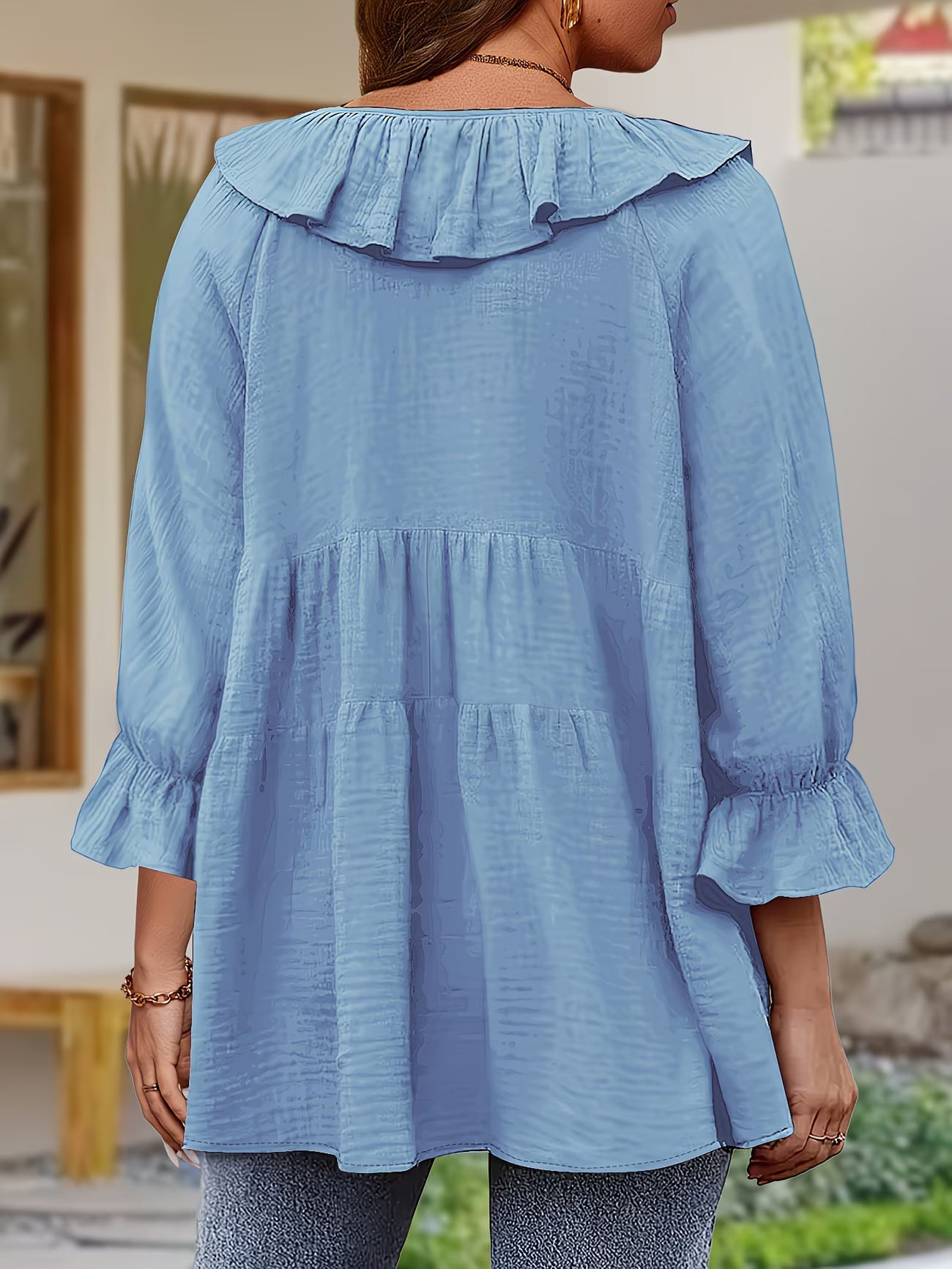 Elegante Bluse mit gerafftem Ausschnitt für Damen