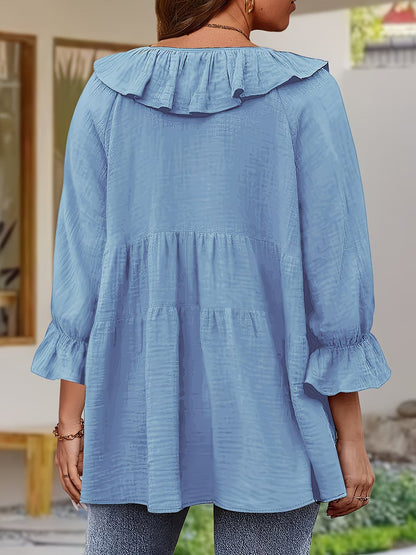Elegante Bluse mit gerafftem Ausschnitt für Damen
