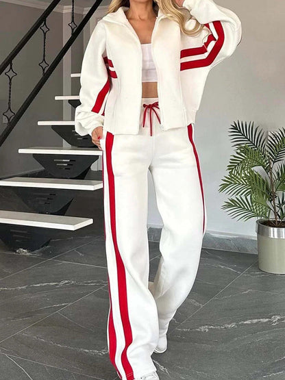 Zweiteiliges Set für Damen mit Sweatshirt und Reissverschluss