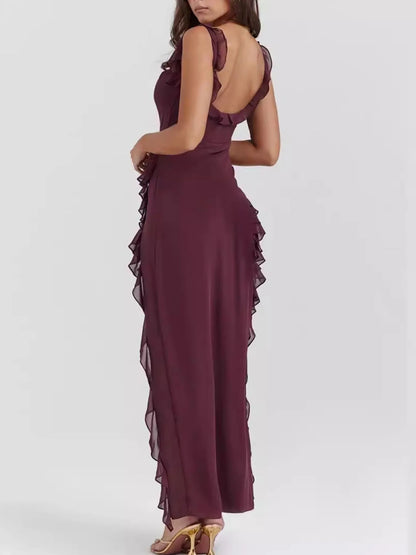 Fliessende Silhouette des langen Kleids für Damen
