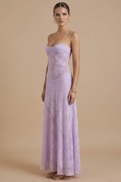 Damen Blumen Maxikleid Mit Dünnen Trägern