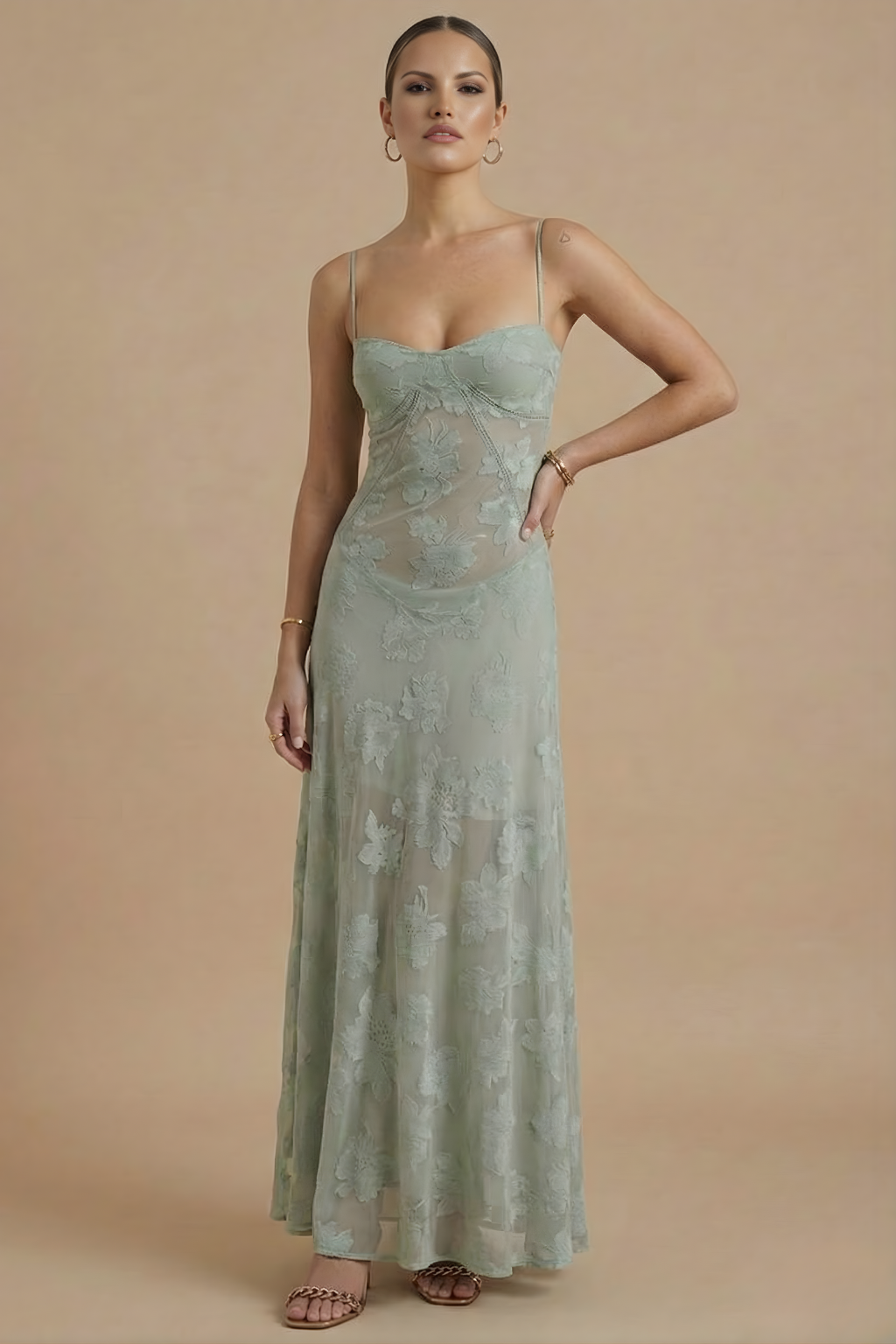 Feminines Damen-Maxikleid mit langem Rock und Blumenprint