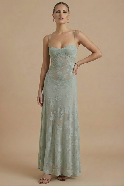 Feminines Damen-Maxikleid mit langem Rock und Blumenprint