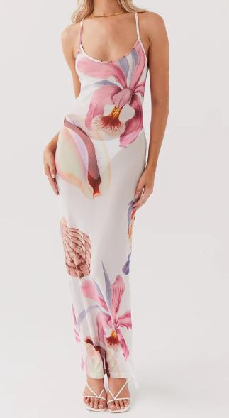 Damen Blumen Maxikleid Sommer Ärmelloses Fließendes Kleid