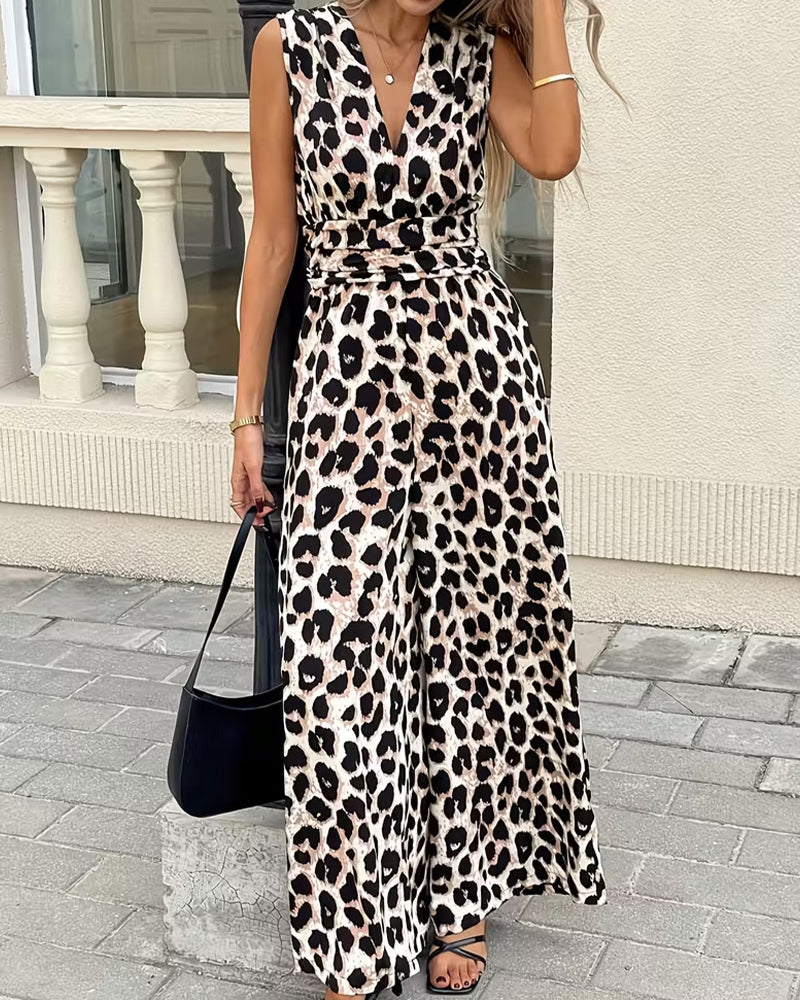 Damen-Jumpsuit mit Leopardenmuster in voller Ansicht