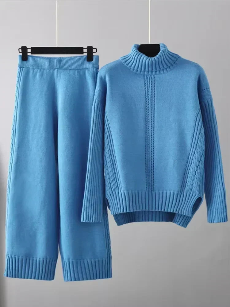 Damen Zweiteiler Mit Stehkragen Und Weiter Hose