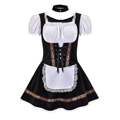Damen Dirndlkleid Mit Schnürmieder Und Puffärmeln Für Oktoberfest