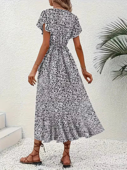 Florales Wickelkleid für Damen