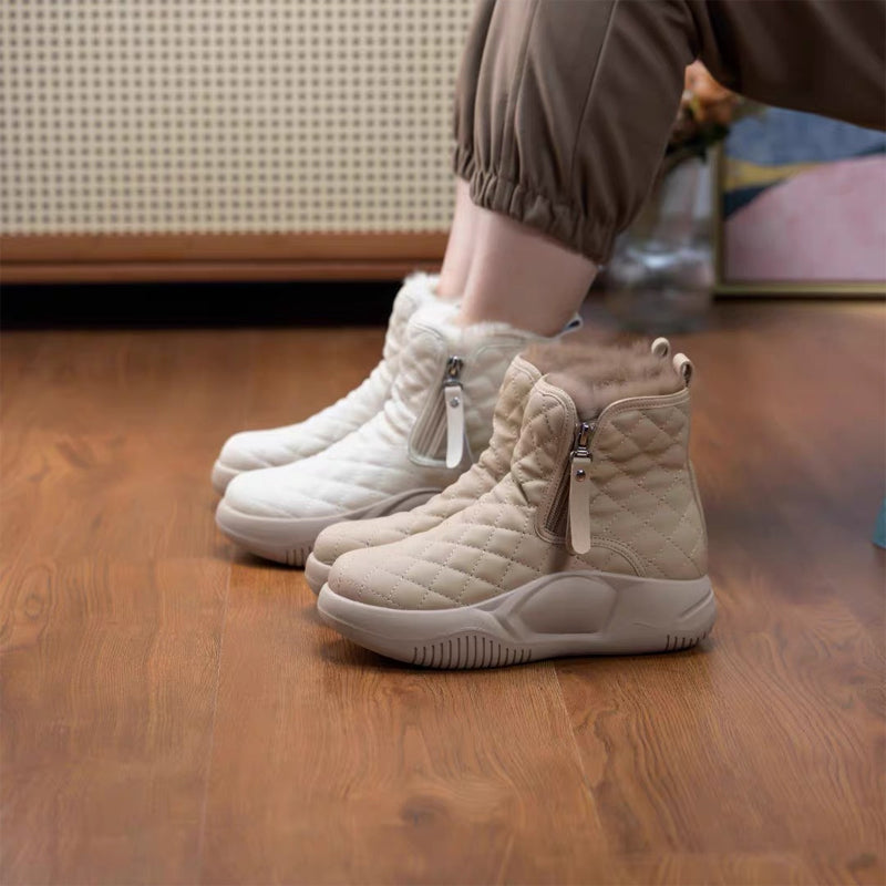 Damen Gemütliche Warme Winterstiefel mit dicker Sohle