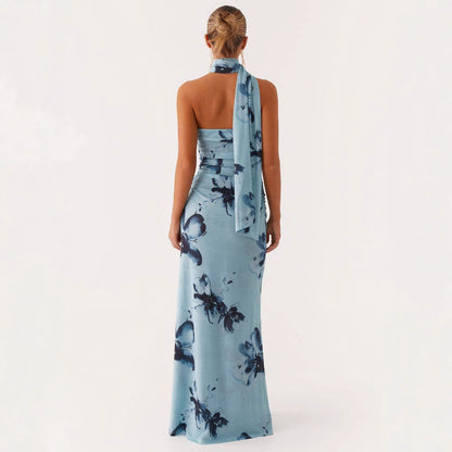 Damen Blumen Maxikleid Sommer Ärmellos