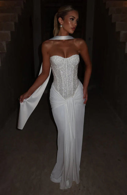 Damen Carina Maxikleid Stilvolles Abendkleid